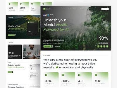 Localmá - Mental Health Web ai calm desktop green mental helath mental wellness ui website