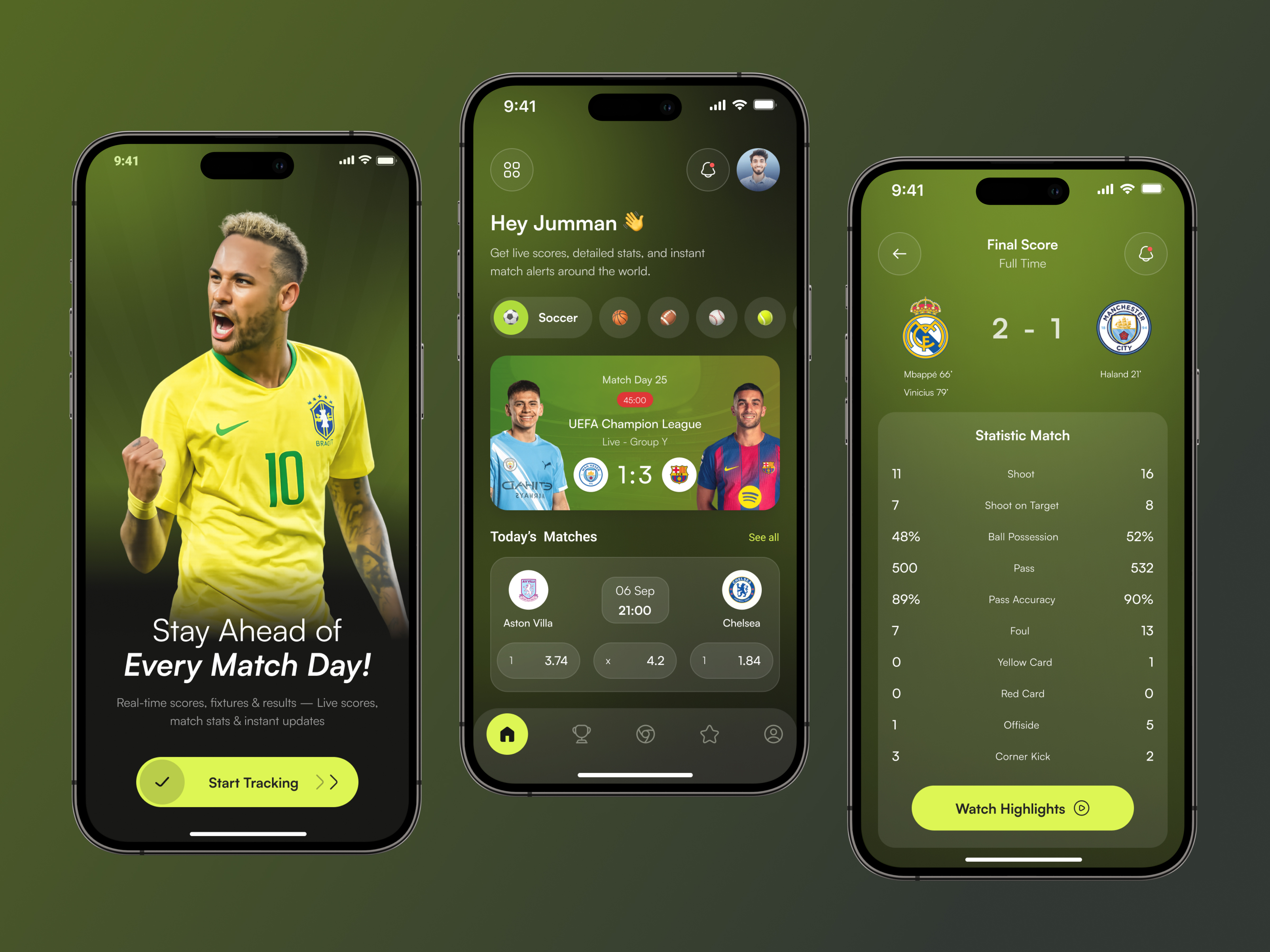 Live Football Scores App UI – Football Match Center & Highlights football app football fixtures football match highlights football mobile app football scoreboard ui football ui live football scores live match design match stats design soccer app ui sports app ui ui design