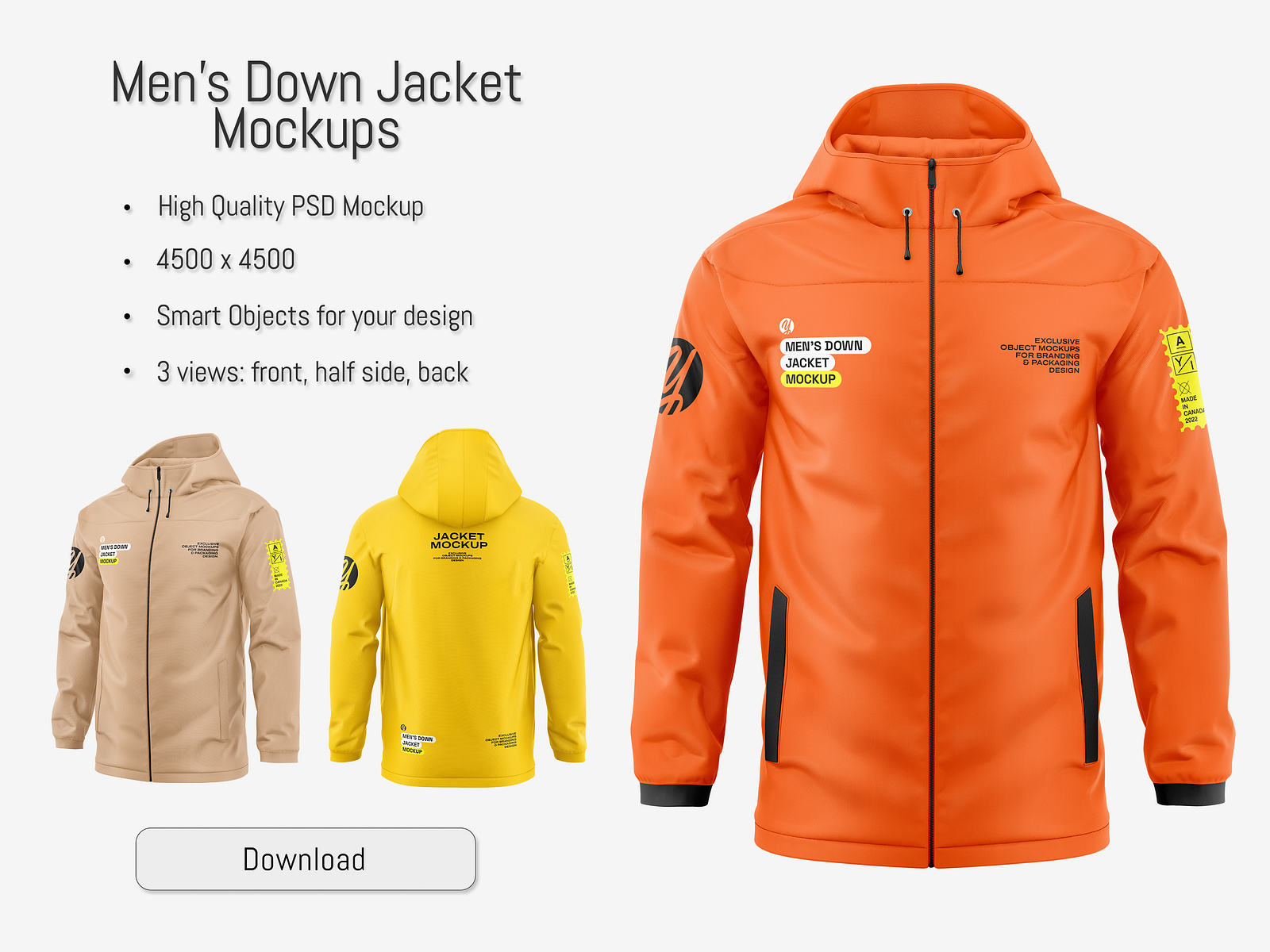 Men's Down Jacket Mockup PSD by AG Mockups on Dribbble