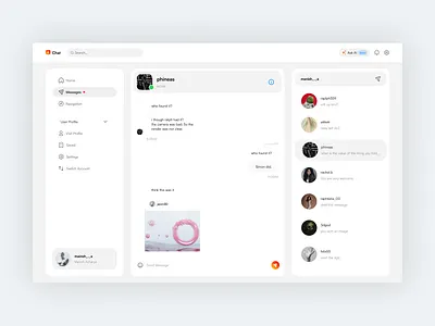 Modern Chat Dashboard UI – Clean Messaging App Design app appdesign design minimal ui uiux ux