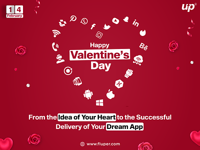 Happy Valentine’s Day!! 3d animation app design app development branding fluper graphic design happy valentines day logo mobile app motion graphics ui ux valentine day valentines day vector