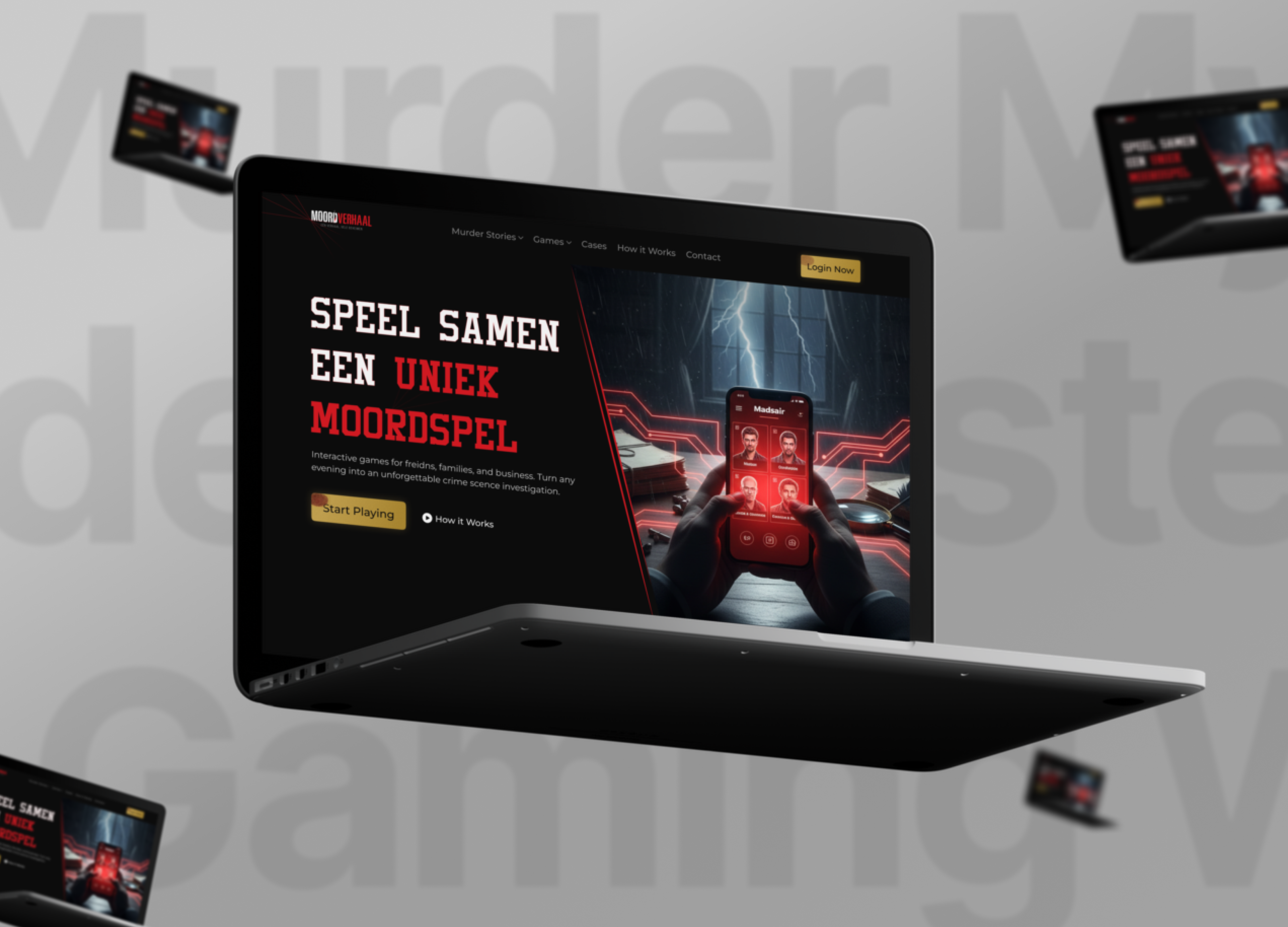 Murder Mystery Gaming Redesign app or web gaming website murder gaming uiux murder gaming web murder mystery gaming murder ui musemind mystery gaming web mystery website trendy design uiux uiux agency