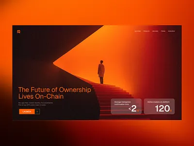 NFT Platform Landing Page - On-Chain Ownership design graphic landin page landing nft on chain