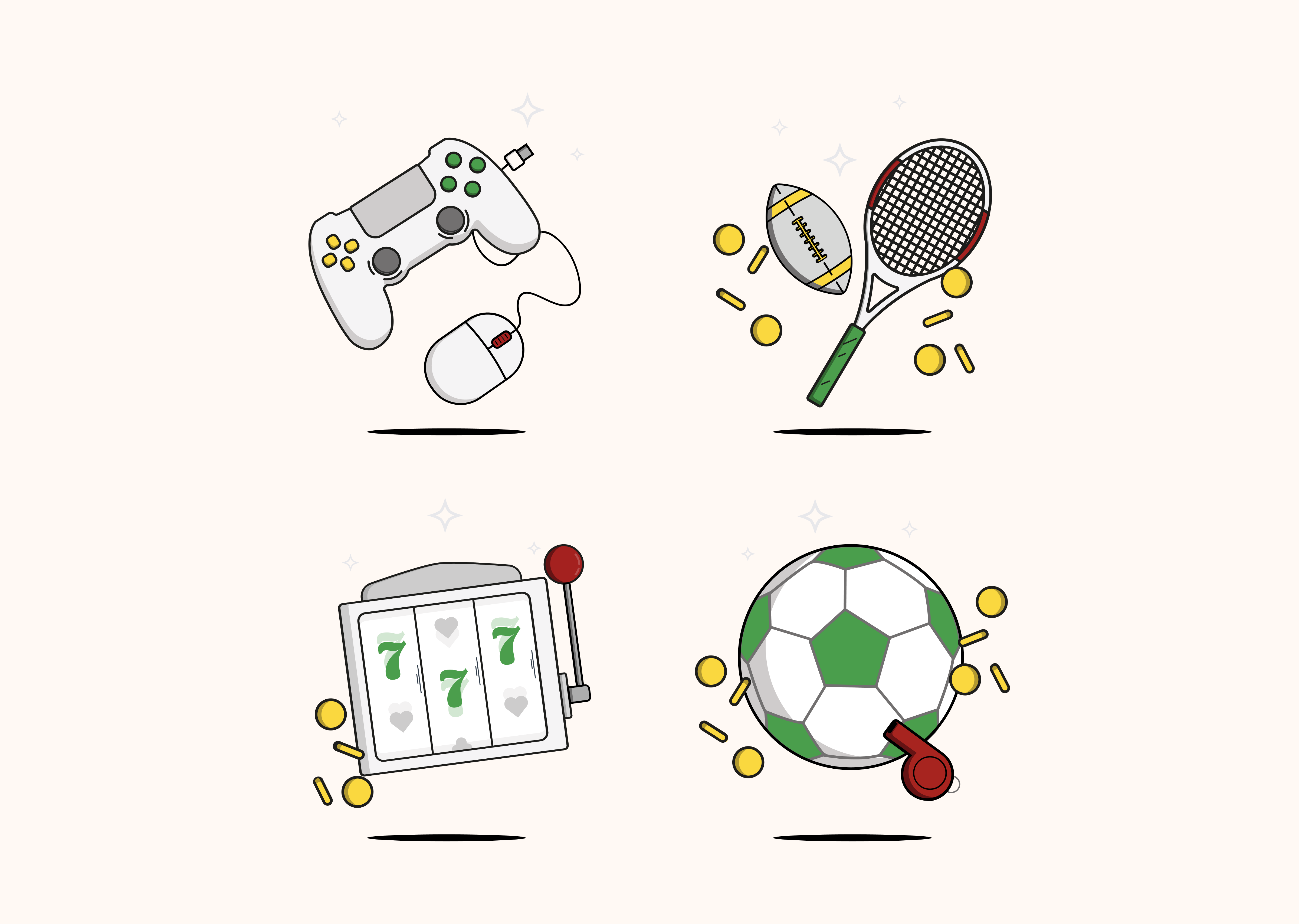 Illustrated icons for sports betting betting casino icons illustration illustrator sports ui