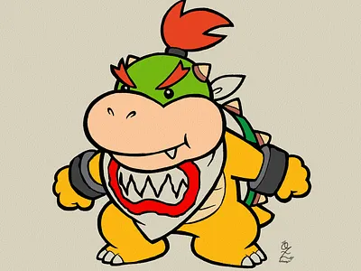 Bowser Jr Drawing Art by Oz Galeano art arte bowser jr color design dibujo digitalart drawing fanart illustration mario bros nintendo ozgaleano painting videogame