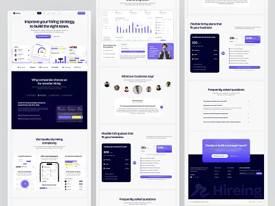 Hiring - Recruitment - HR Platform - Website Design hiring hiring talent website hr platform landing page landing page design recruit recruit website recruitment website redesign saas website talent platform toptal ui design upwork web design website design website redesign