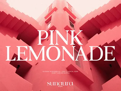 PINK LEMONADE - Elegant Serif all caps aura editorial family free free font lemonade pink pinkish pinky sans serif studio sun type type design typeface typography