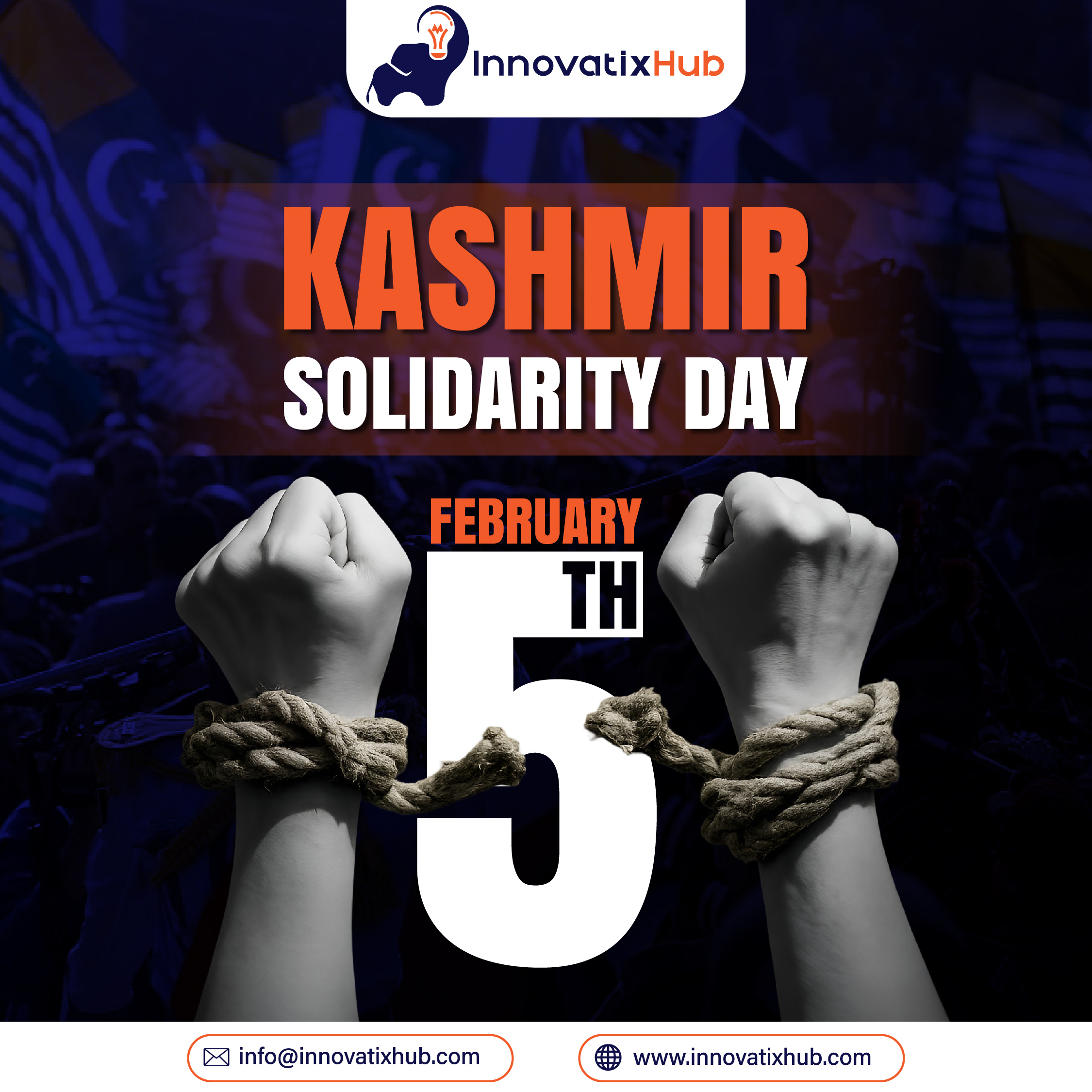 Kashmir Solidarity Day advertisingagency branding design illustration innovatixhub kashmir day logodesign minimalist logo social media vector
