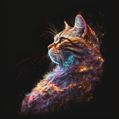 Molecule branding cat design cat paintings design feline feline paintings kitten design