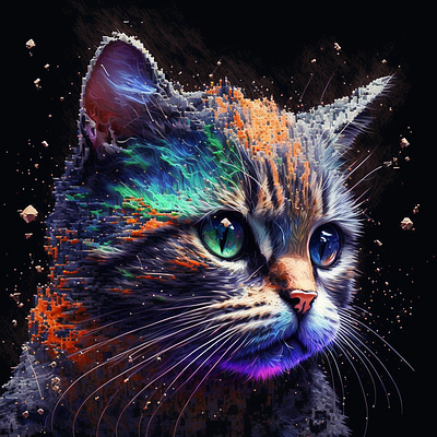 Shader branding cat design cat paintings design feline feline paintings kitten design