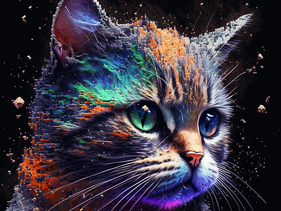 Shader branding cat design cat paintings design feline feline paintings kitten design