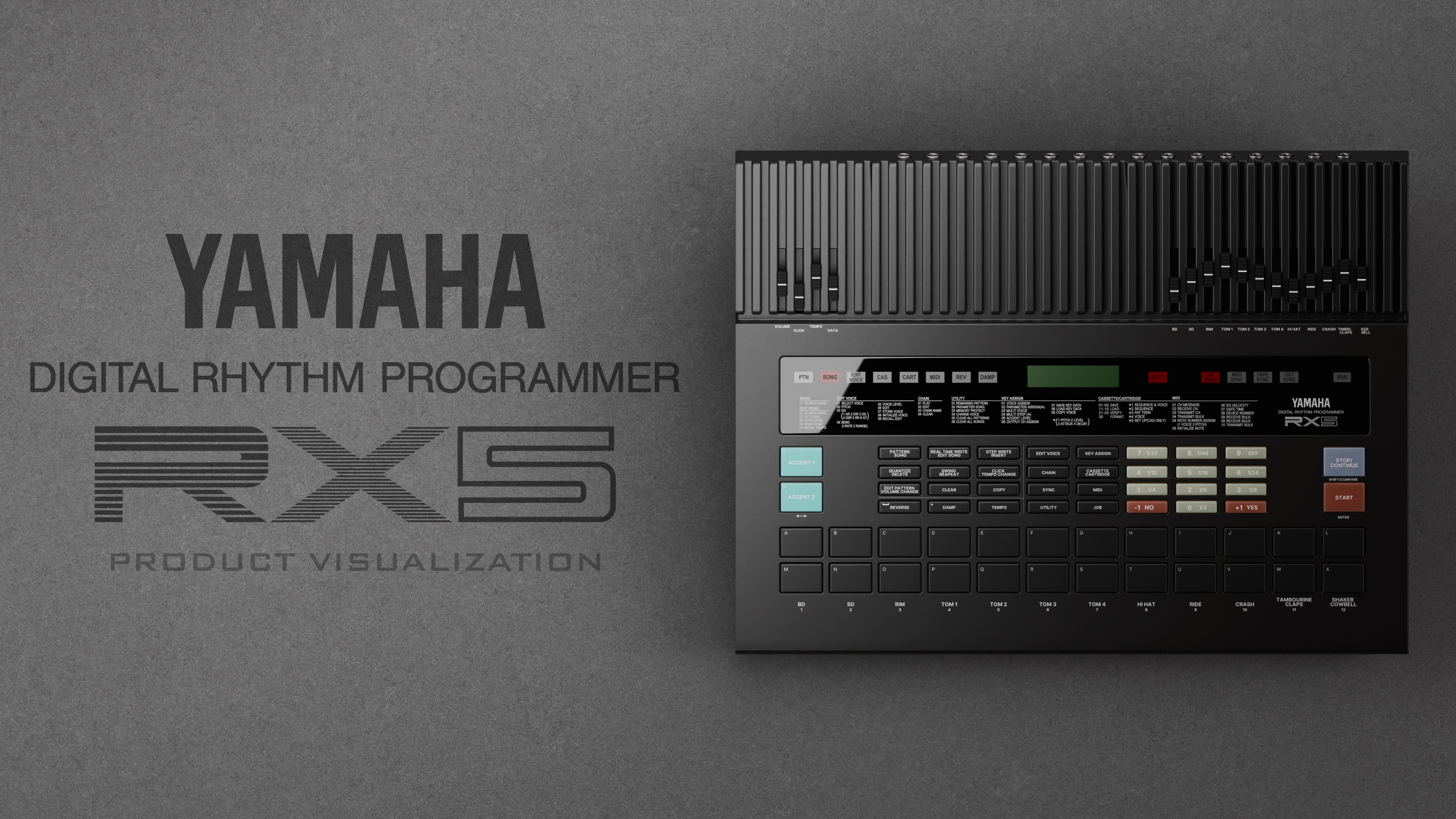 Yamaha RX5 Drum Machine 3d 3d modeling analog hardware design drum machine graphic design music music tech musicproduction product design vst vst plugin