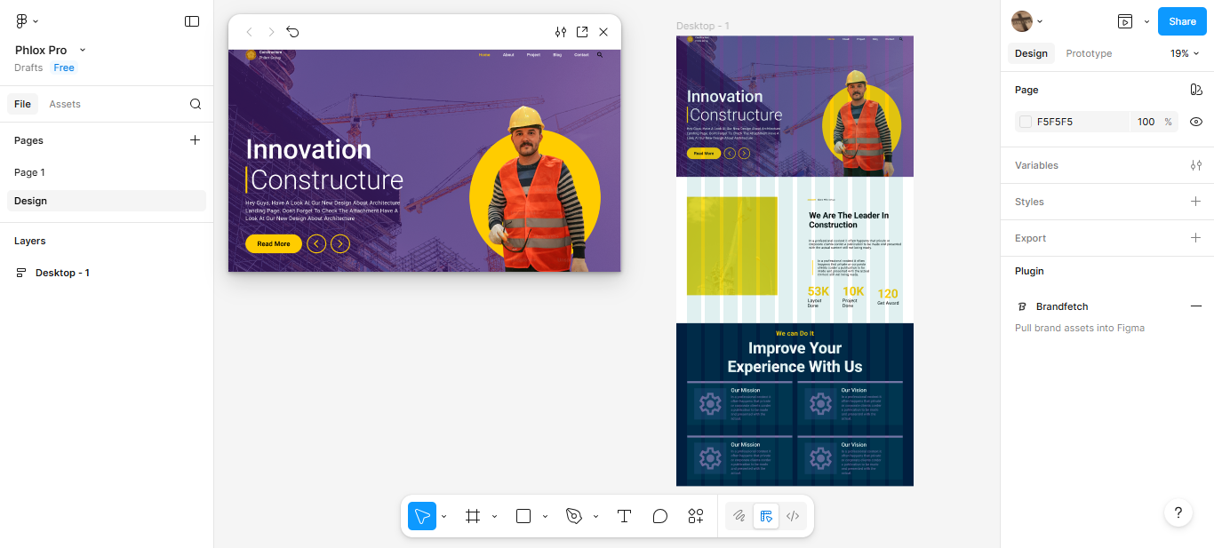 Example of Figma Web UI Design Showcase