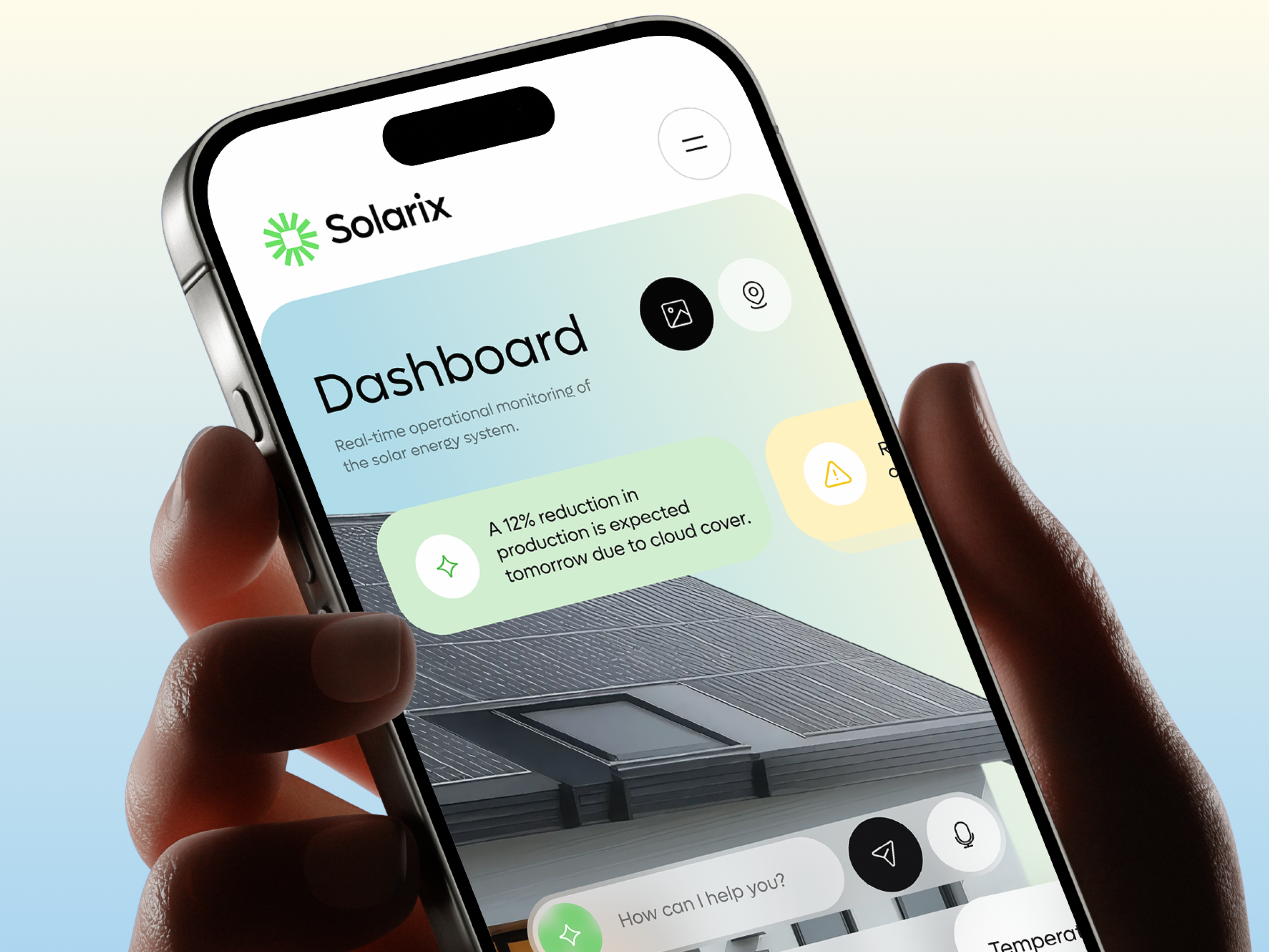 Solarix - Solar Panel Management Mobile 2b2 ai artificial intelligence crm innovation inspiration ios management minimalism mobile design product design solar energy technology ui dashboard ui mobile ux design