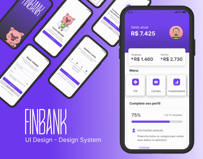 Design System - UI Design animation app bank app de banco branding design system ilustração logo ui ui design uiux