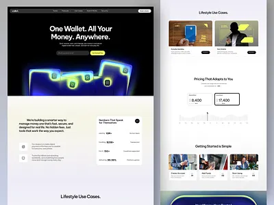 Vallet - Neo Fintech Landing Page clean design fintech fintech app fintech landing page fintech website landing page landing page design ui ui design uiux uiux design ux wallet wallet app wallet app landing page web web design website website design