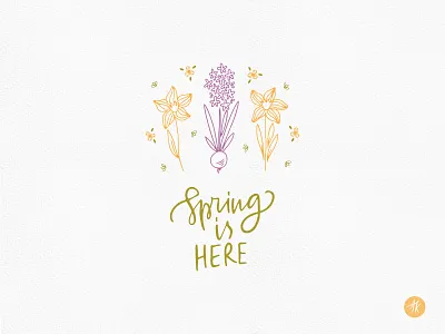 Spring is Here april botanical daffodils doodle drawing floral floral clipart garden graphic design hand drawn holiday hyacinth line art simple flower sprign flowers springtime vector illustration wildflowers