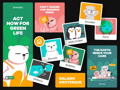 Grevista Global Warming Campaign - Bento bento bento grid bento layout brand brand identity branding climate change digital product environmental awareness environmental design graphic design social impact sustainability visual design visual storytelling
