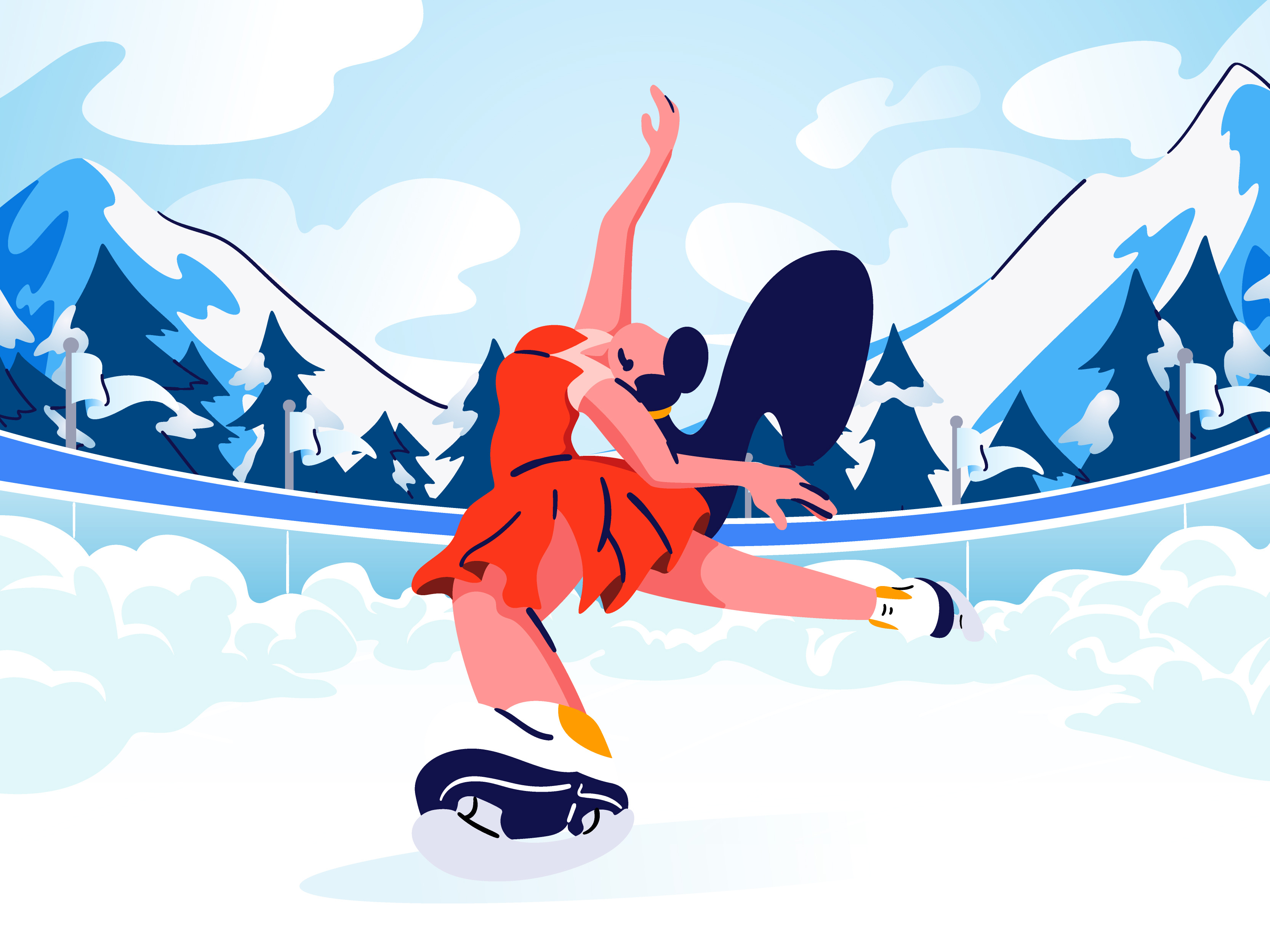 Winter Olympic Milano Cortina 2026 - Figure Skating Sport athlete championship competition cortina figure skating games ice skating illustration milano olympic olympic 2026 olympic sports skate skater skating snow sport winter olympic winter sport