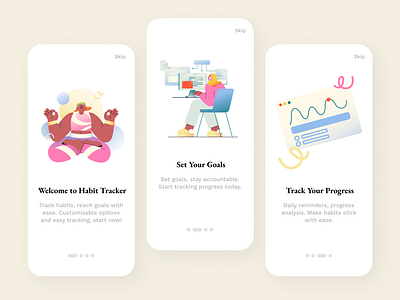 Habit Tracking App | Onboarding app design ui ux