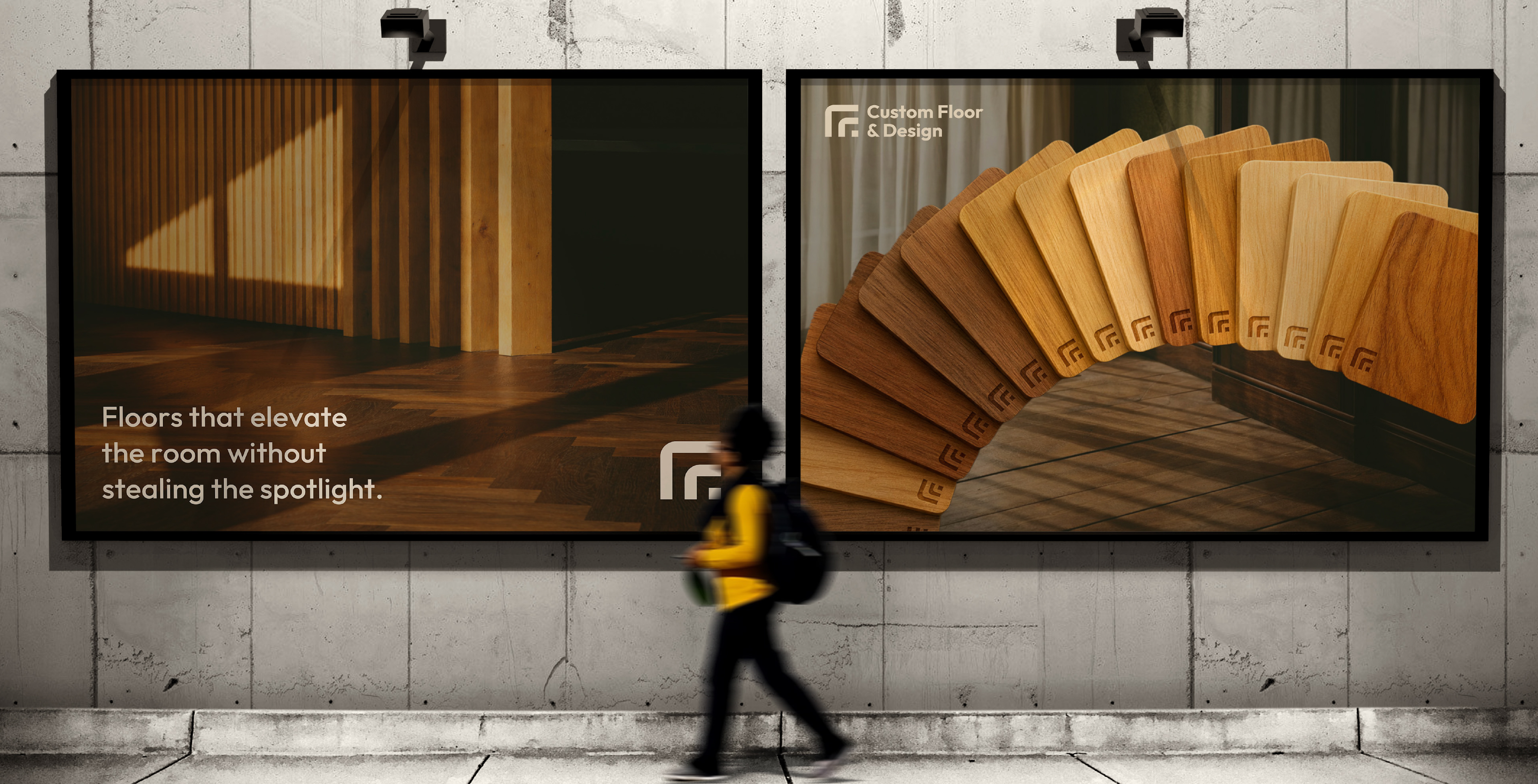 Brand Identity | Custom Floor & Design architecture art direction brand book brand identity branding design flooring graphic design logo visual identity web design website wood