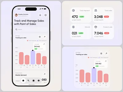 POS Sales Analytics Mobile App UI analytic analytics app appdesign business charts datavisualization mobileapp payment pos productdesign saas sales salesanalytics ui ux