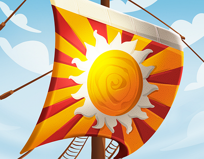 Ship sail 2d art board game bright childrens style design game graphic design illustration ship sun