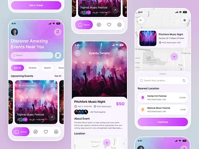 Event Booking & Ticketing Mobile App ai powered app app design automation booking app data driven design event booking app minimal design mobile app mobile app design mobile product design product design real time booking saas app smart booking ticket booking ui ux design user experience user interface user retention web design
