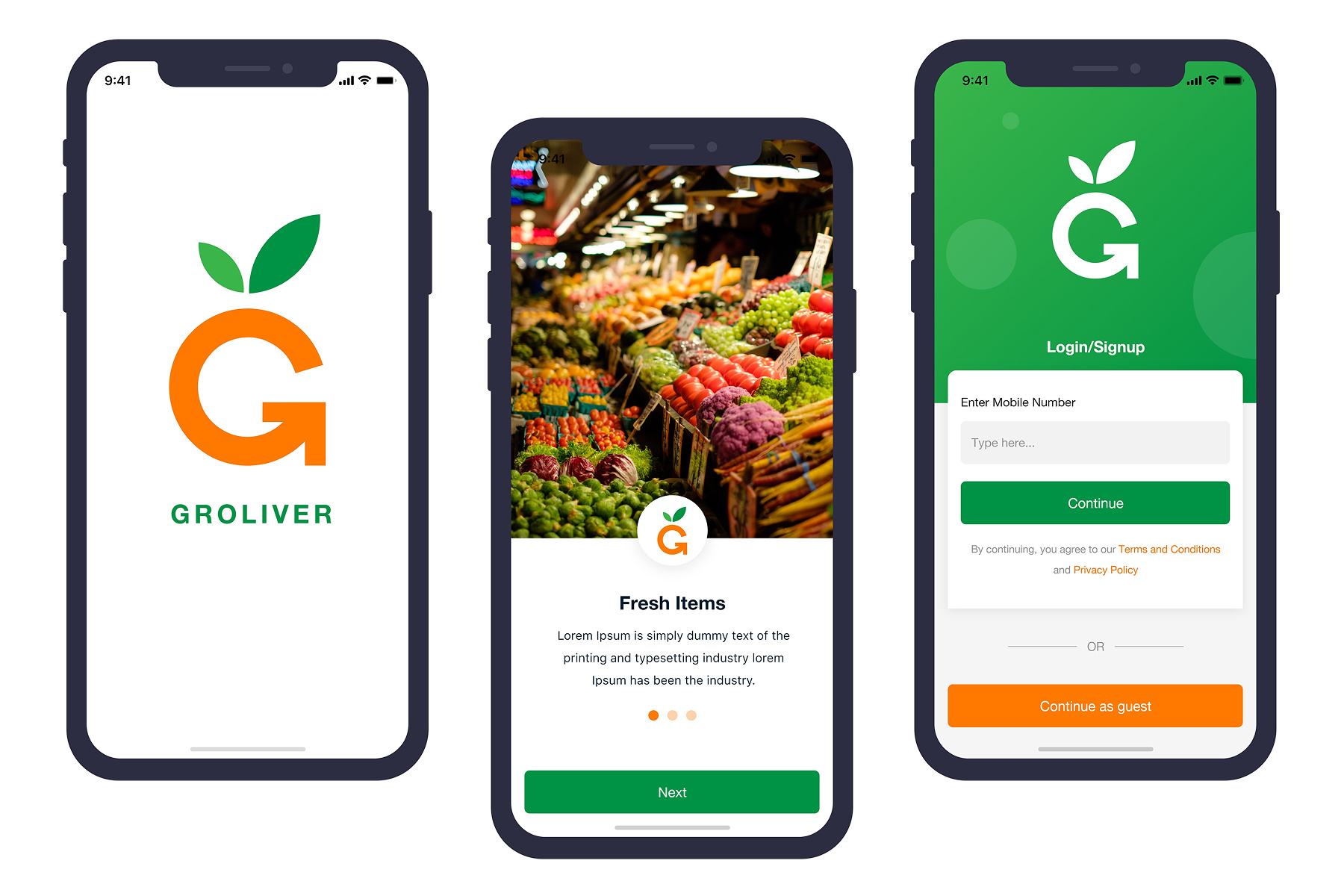 Example of Grocery Delivery App Design