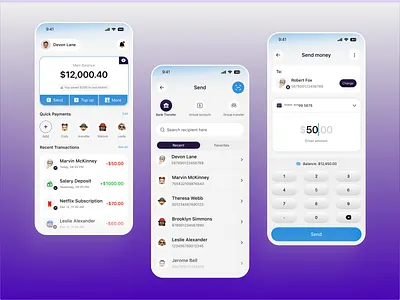 Minimalist Wallet & Transaction Experience app bankingapp cleandesign daly ui design fintech mobile app mobileui ui ux walletapp