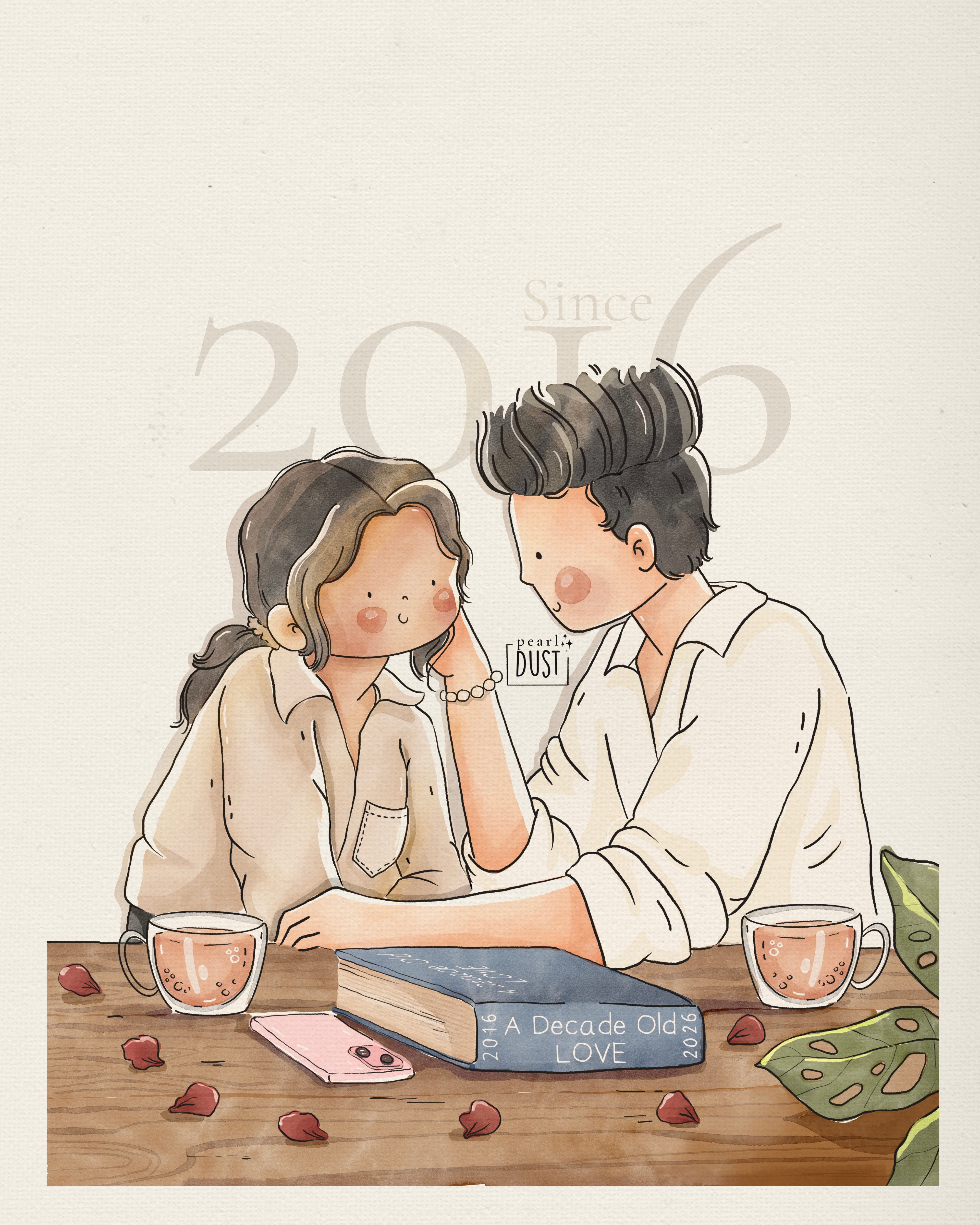 A Decade Old Love aesthetics artists digital art digital dawing illustration illustrator love love anniversary procreate