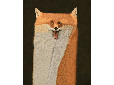 Fox 2 with Maison Kitsune collage dribbble fox fox portrait illustration portrait
