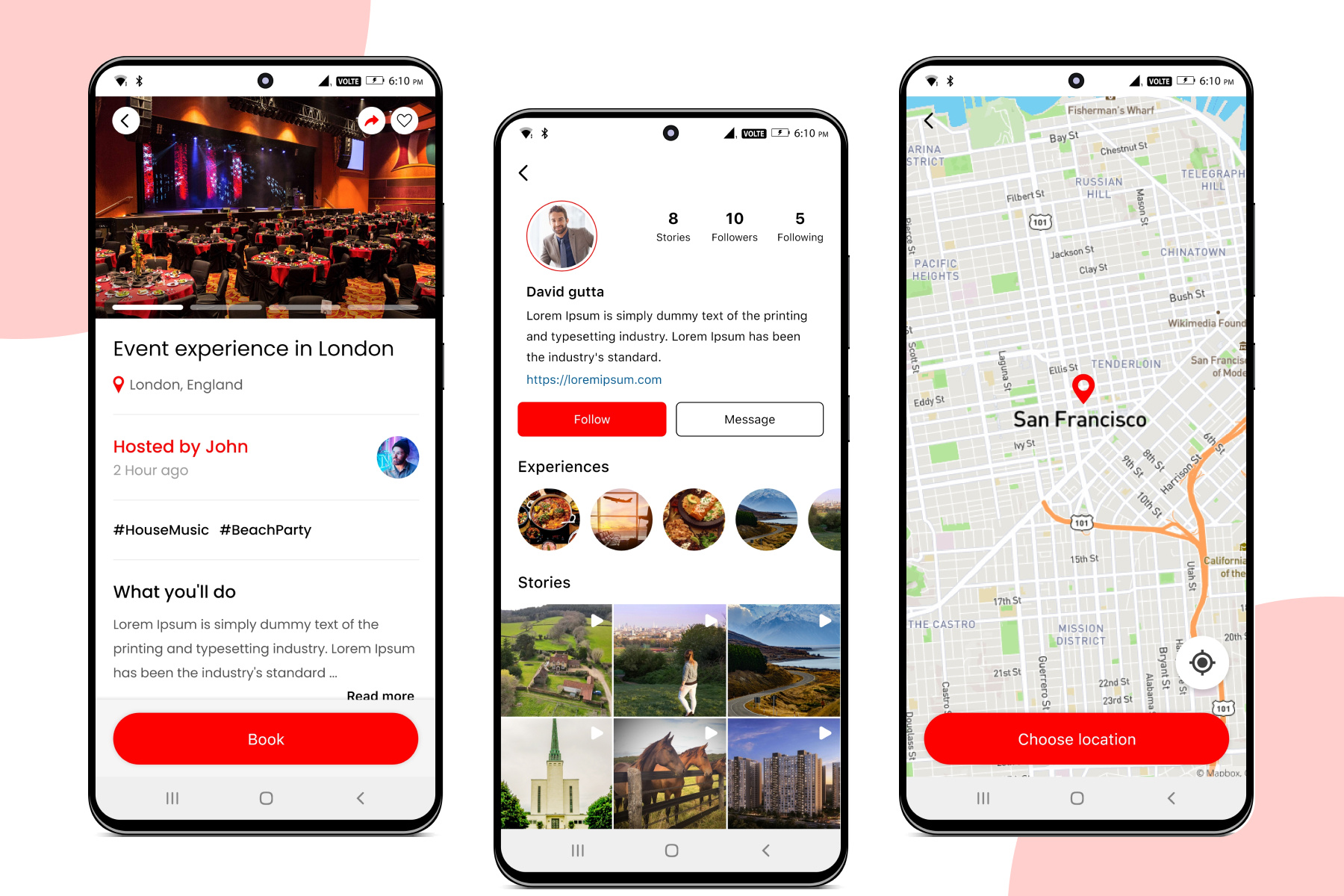 Example of Travel App Design (Like Airbnb)