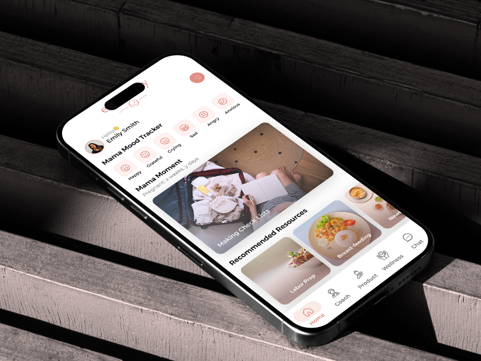 Example of Edenberry — Pregnancy Wellness & Mood Tracking App