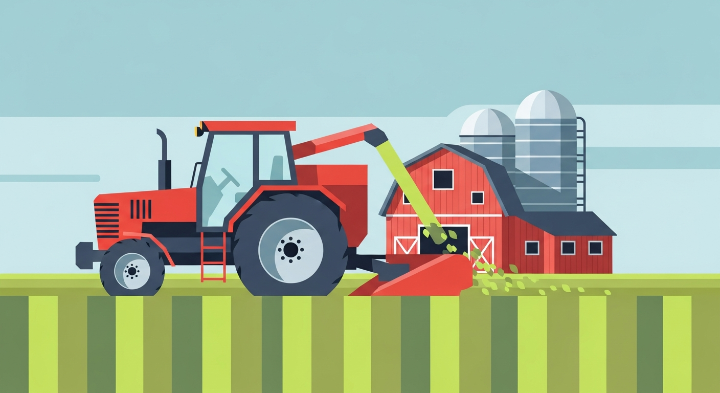 Organic Farm & Dairy Flat Illustration Pack dairy farm illustration landscape illustration outdoor vector vector illustration web