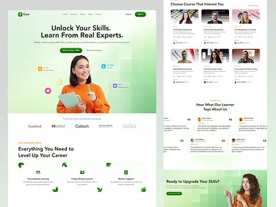 E-Learning Landing Page Design course design digital education elearning gradient landing landing page learning modern platform skill student training ui website