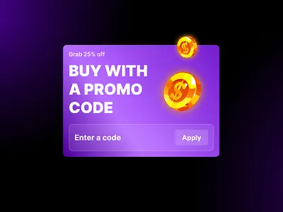 🎁 Promo Code Banner: Gaming Platform banner button code coin dark discount game gamer gamification gamified gold gradient hero mode promo purple sales treasure