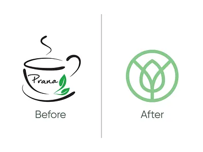 Prana Rebrand - Before & After after before branding green logo logodesign logodesigner mark minimal modern natural organic prana rebrand rebranding symbol tea