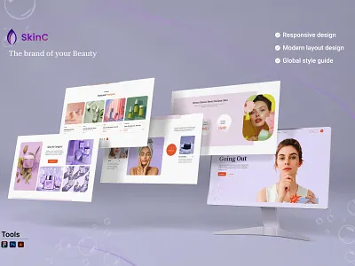 Beauty Products eCommerce Website beauty website brand branding clean ui figma illustrator modern design photoshop product responsive ui uiux webapplication