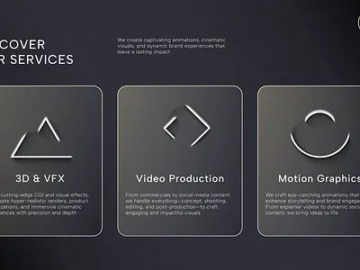 Service Cards Section animation branding motion graphics ui