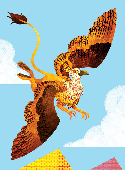 Gryphon childrens book illustration griffin gryphon illustration photoshop