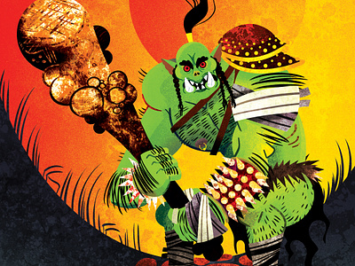Orc Warrior childrens book illustration dnd illustration monster ogre orc photoshop texture
