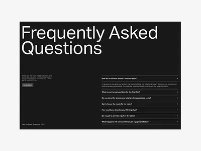 Frequently Asked Questions asked dark darkmode design faq frequently questions section swiss typography ui whitespace