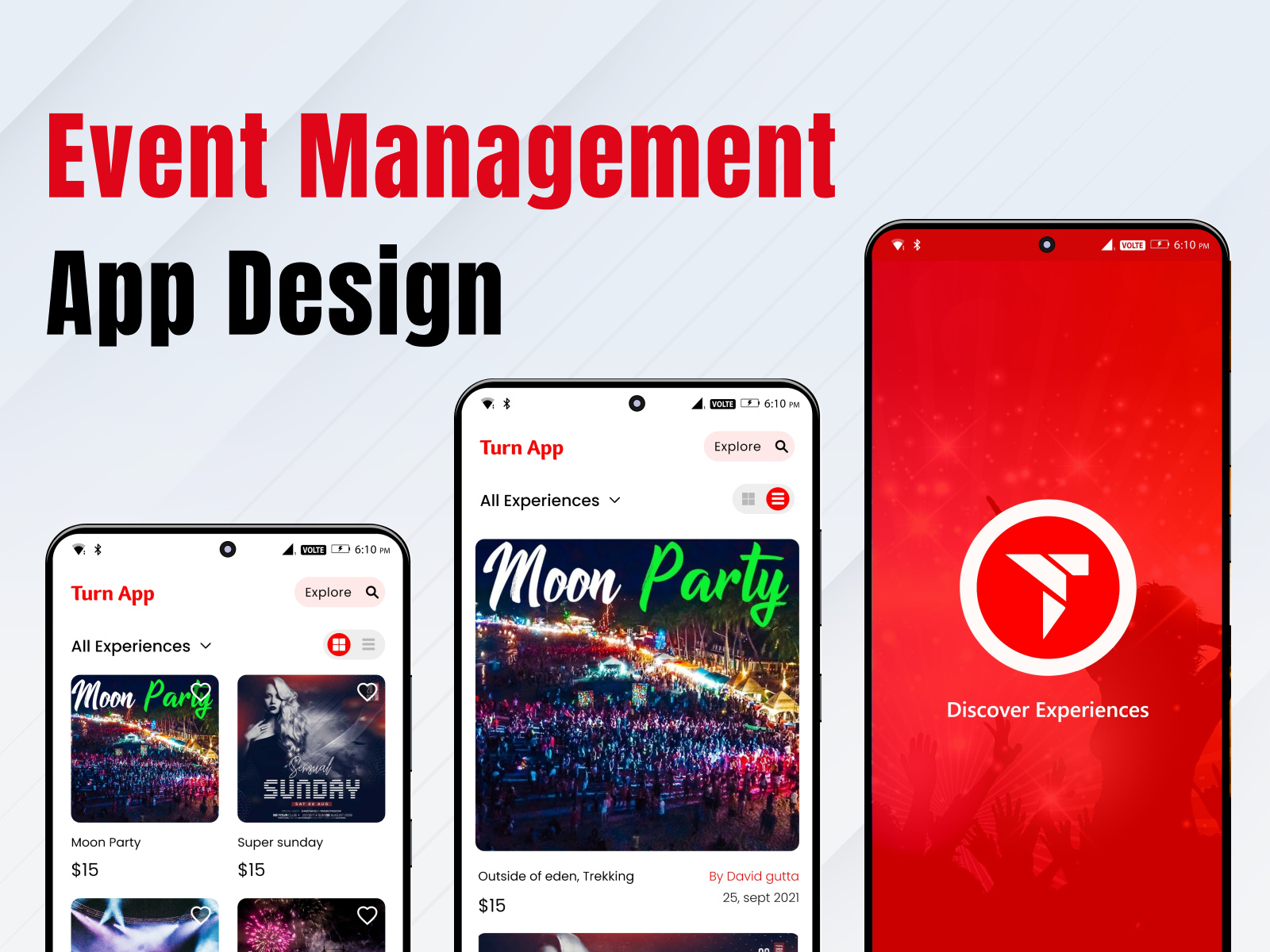 Example of Event Management App Design
