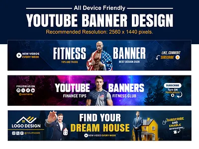 YouTube Banner Design Recommended Resolution: 2560 x 1440 pixels ads art banner channel cover cover design graphic design header social media banner thumbnail design web banner youtube youtube banner youtube banner design