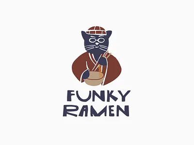 Funky Ramen Logo branding design graphic design illustration logo typography vector