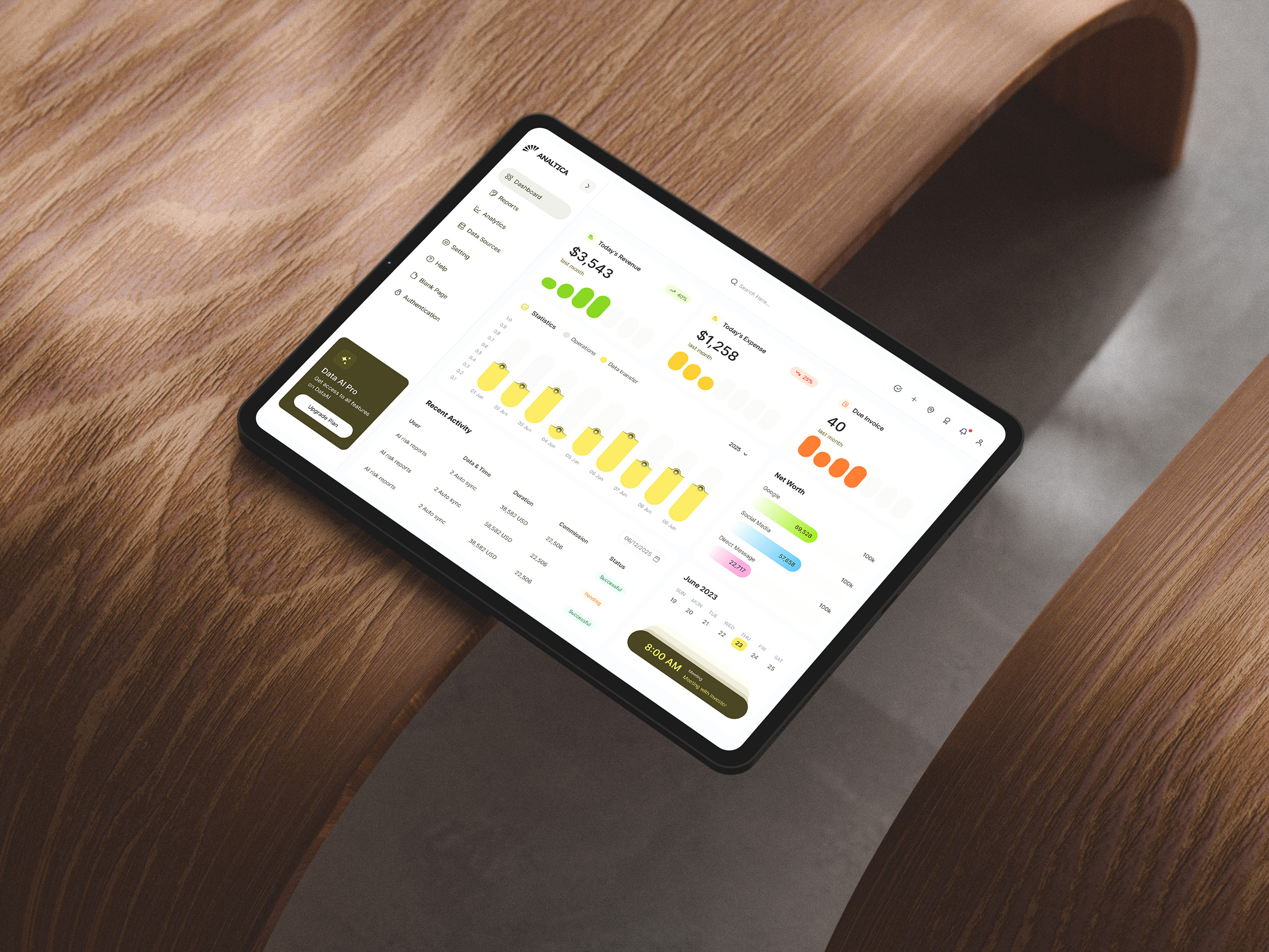 Example of Saas Dashboard / Web App UI Design