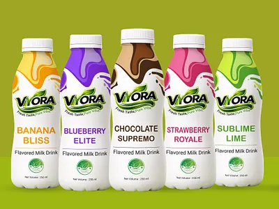Fruit Flavored Milk Bottle Label Design beverage branding bottle design bottle label design brand identity design branding design flavored milk design food drink packaging graphic design label design milk drink packaging packaging design product label product packaging