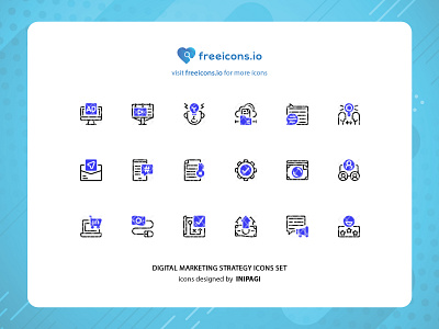DIGITAL MARKETING STRATEGY ICONS SET branding design free icons graphic design icon illustration logo marketing icons motion graphics ui vector vector logo web