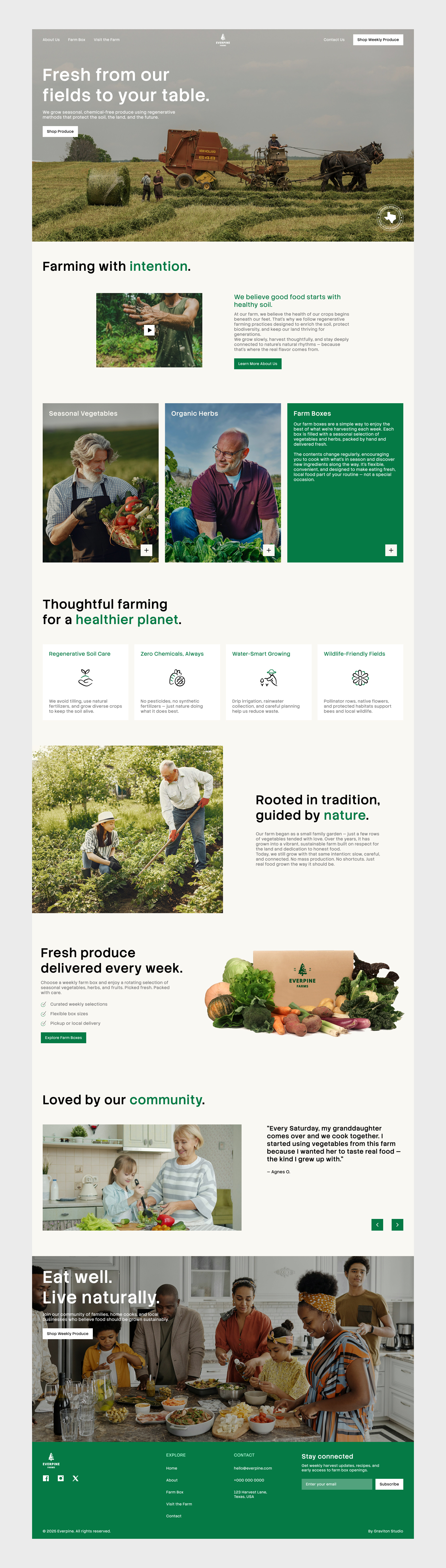 Everpine full website ecom farm food minimakist website nature ui website